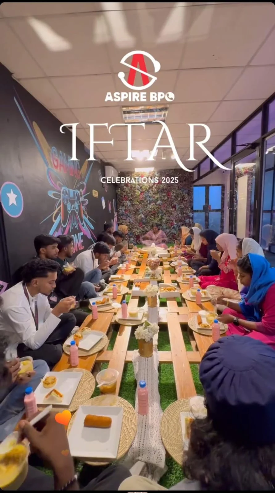 Aspire BPO colleagues sharing an Iftar meal