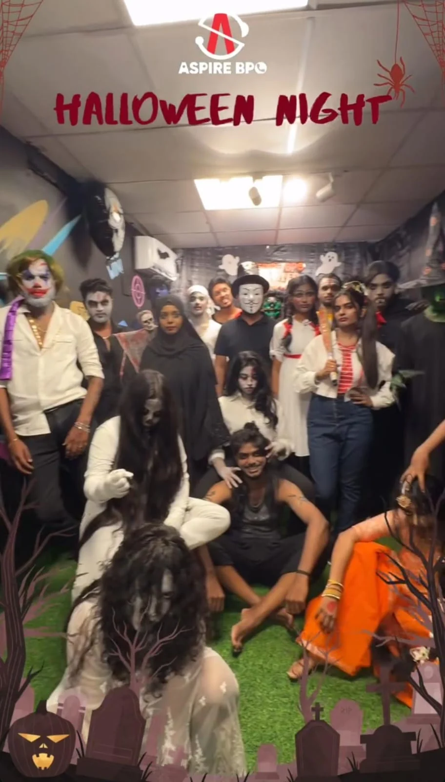Aspire BPO colleagues in Halloween costumes